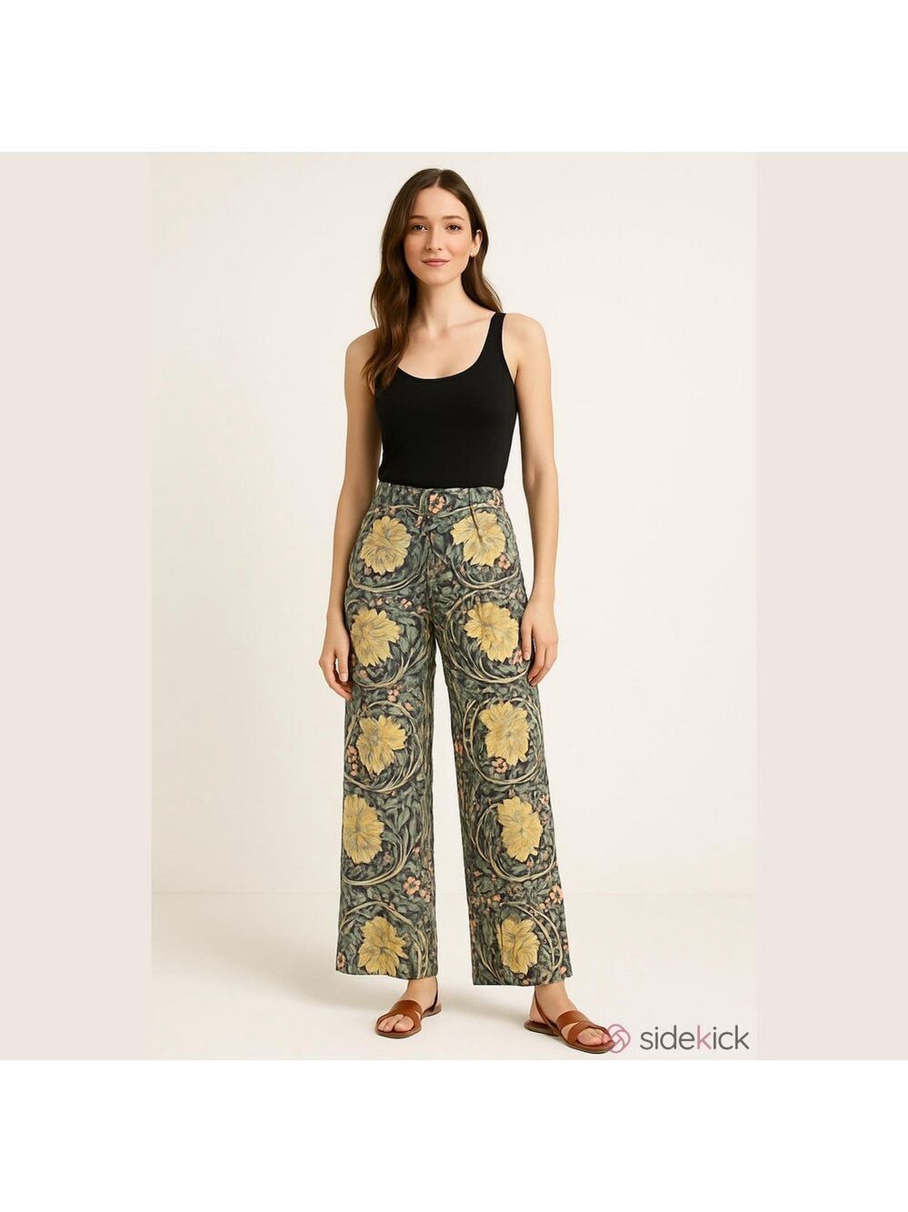 William Morris print womens trousers Size 4 H&M collab Chinoiserie